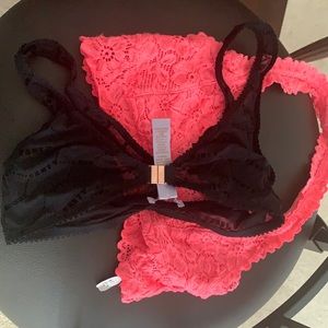 Lot of 2 cute bralettes savage x / live love dream